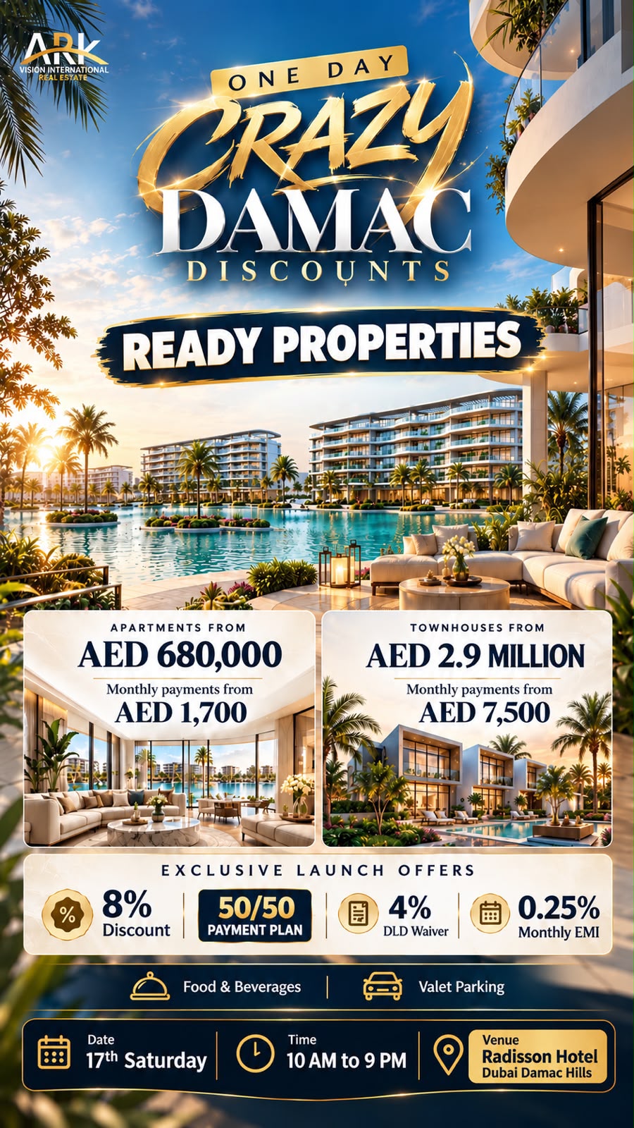 Crazy DAMAC Discounts - One Day Event Only